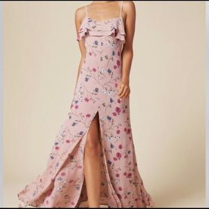 Reformation pink floral maxi